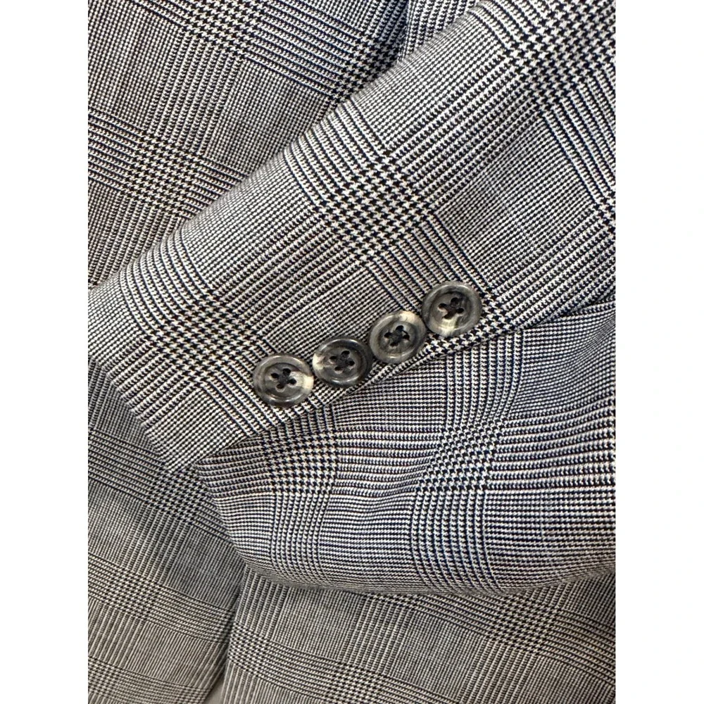 Hart Schaffner Marx Nordstrom Mens Grey Glen Plaid Blazer Sport Coat 44R Jacket